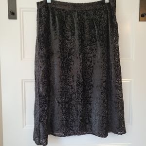 Garnet Hill Burnout Velvet Midi Skirt